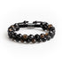 Zweireihiges UNIQAL Edelsteinarmband „Smoky Energy“ aus Rauchquarz und Schwarzem Turmalin – handgefertigtes Unisex Armband mit Edelstahlverschluss, Symbol für Balance, Ruhe und Stärke
